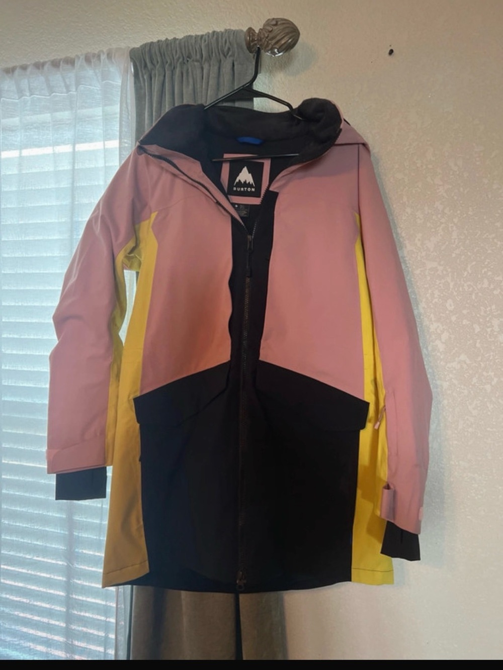 Burton Pink Yellow Black Colorblock Ski Jacket